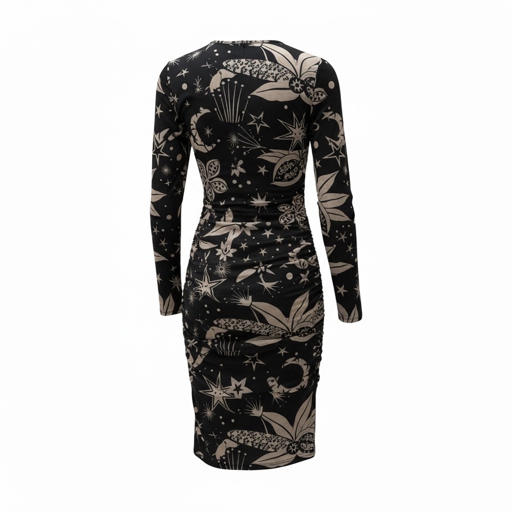 FARM Rio Black and Cream Long Sleeve Dress - Picture 2 of 2